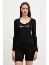 μακρυμάνικο guess new carrie χρώμα: μαύρο, o5ri00 kbbu1 55% βαμβάκι, 37% modal, 8% σπάντεξ