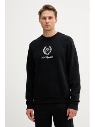 βαμβακερή μπλούζα karl lagerfeld χρώμα: μαύρο, a3m44001 100% οργανικό βαμβάκι