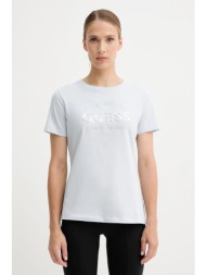 βαμβακερό μπλουζάκι guess nina χρώμα: μπλε, v5yi12 j1314 100% βαμβάκι