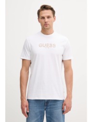 βαμβακερό μπλουζάκι guess ανδρικό, χρώμα: άσπρο, m5yi41 kbw41 100% βαμβάκι