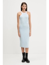 φόρεμα karl lagerfeld jeans χρώμα: μπλε, a3w13008 67% βισκόζη, 28% πολυαμίδιο, 5% ελαστάν