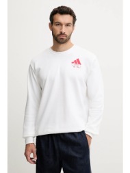 μπλούζα adidas food noodle graphic sweatshirt χρώμα: άσπρο, jw4347 70% βαμβάκι, 30% πολυεστέρας