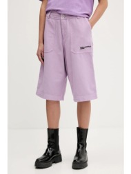 τζιν σορτς karl lagerfeld jeans χρώμα: μοβ, a3w10127 100% βαμβάκι