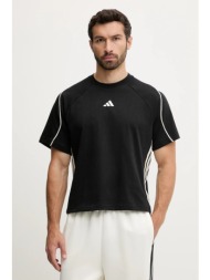 βαμβακερό μπλουζάκι adidas stadium ανδρικό, χρώμα: μαύρο, jv7009 100% βαμβάκι