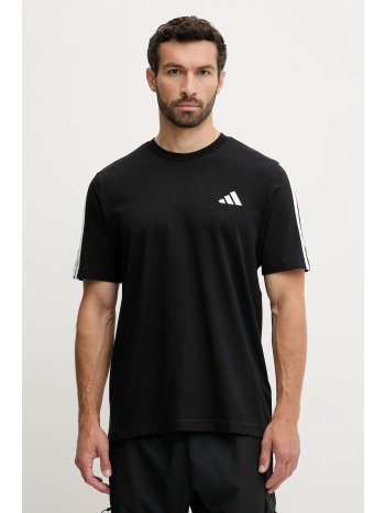 βαμβακερό μπλουζάκι adidas 3-stripes ανδρικό, χρώμα μαύρο
