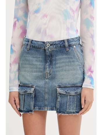 τζιν φούστα karl lagerfeld jeans χρώμα μπλε, a3w12008