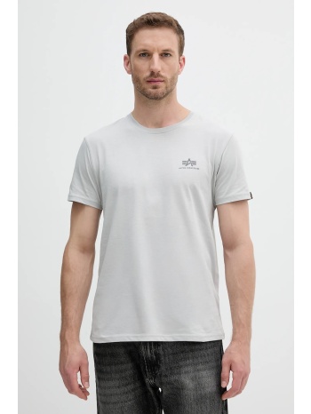 βαμβακερό μπλουζάκι alpha industries ανδρικό, χρώμα γκρι