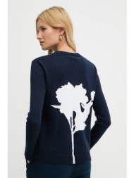 βαμβακερό πουλόβερ mm gaia χρώμα: ναυτικό μπλε, 2526366027600 100% βαμβάκι