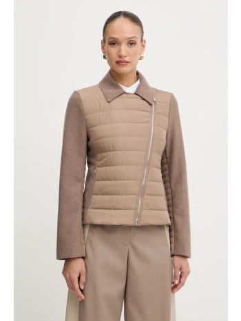 μπουφάν από μίγμα μαλλιού boss χρώμα καφέ, 50555564