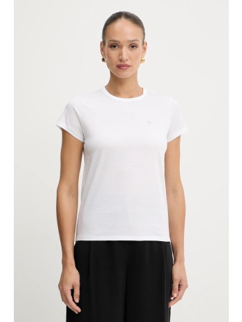 βαμβακερό μπλουζάκι boss χρώμα άσπρο, 50545671 100% βαμβάκι