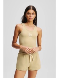 σορτς karl lagerfeld χρώμα: μπεζ, a3w44007 95% οργανικό βαμβάκι, 5% ελαστάν