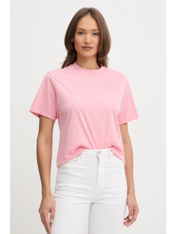 βαμβακερό μπλουζάκι hugo χρώμα ροζ, 50550901 100% βαμβάκι