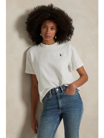βαμβακερό μπλουζάκι polo ralph lauren χρώμα άσπρο