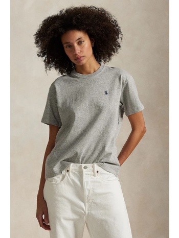 βαμβακερό μπλουζάκι polo ralph lauren χρώμα γκρι