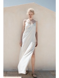 φόρεμα muuv. feu χρώμα: μπεζ 52% βισκόζη, 48% ρεγιόν