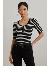 μπλουζάκι lauren ralph lauren χρώμα: μαύρο, 200971086 94% βαμβάκι, 6% ελαστάν