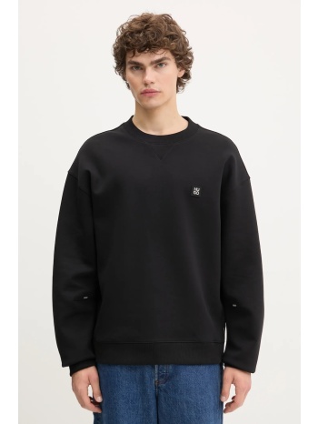 μπλούζα hugo χρώμα μαύρο, 50542593 κολάρο 97% βαμβάκι, 3%