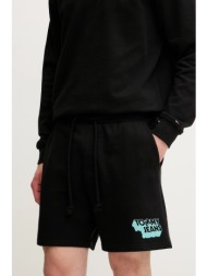 βαμβακερό σορτσάκι tommy jeans ανδρικό, χρώμα: μαύρο, dm0dm21803 100% βαμβάκι