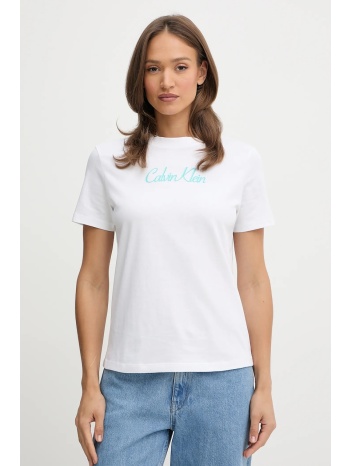 βαμβακερό μπλουζάκι calvin klein jeans χρώμα άσπρο