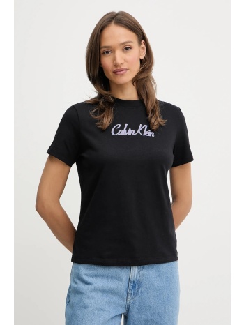 βαμβακερό μπλουζάκι calvin klein jeans χρώμα μαύρο