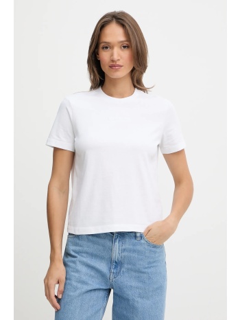 βαμβακερό μπλουζάκι calvin klein χρώμα άσπρο, lv044c905g