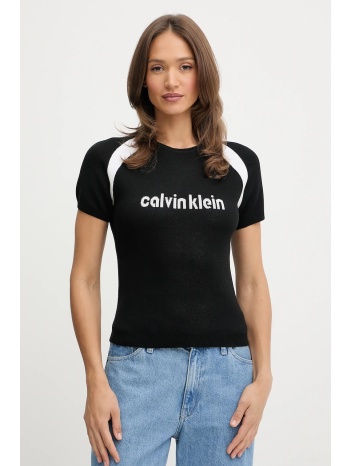πουλόβερ calvin klein jeans χρώμα μαύρο, lv047c307g 60%