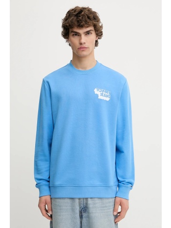 βαμβακερή μπλούζα tommy jeans χρώμα μπλε, dm0dm21640 κύριο