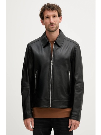 δερμάτινο μπουφάν boss χρώμα μαύρο, 50543214 κύριο υλικό