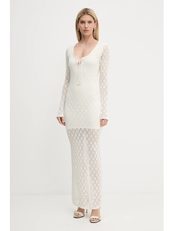 φόρεμα guess alba χρώμα μπεζ, w5yk85 z0010 υλικό 1 100%