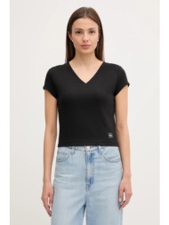 μπλουζάκι calvin klein jeans χρώμα: μαύρο, lv047c910g 95% βαμβάκι, 5% ελαστάν