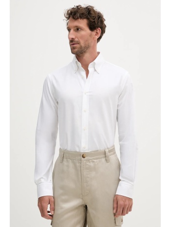 βαμβακερό πουκάμισο tommy hilfiger ανδρικό, χρώμα άσπρο