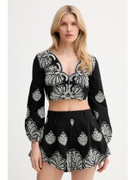 μπλούζα και σορτς answear lab χρώμα: μαύρο 97% πολυεστέρας, 3% ελαστάν