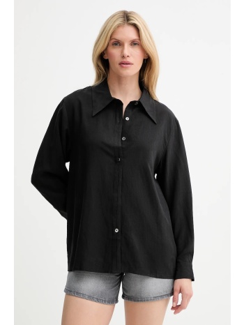 πουκάμισο answear lab χρώμα μαύρο 100% tencel