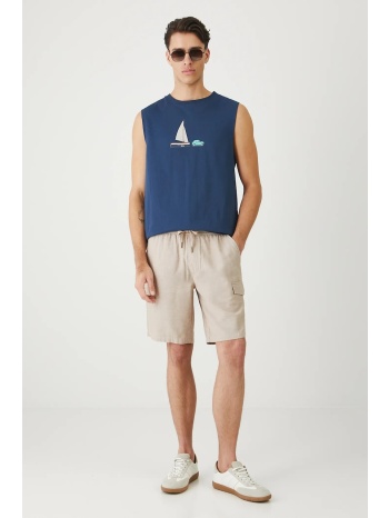 σορτς από λινό medicine ανδρικά, χρώμα μπεζ κύριο υλικό