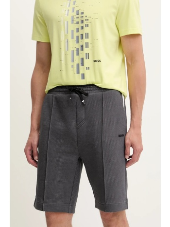 σορτς boss green χρώμα γκρι, 50543146 62% πολυεστέρας, 38%