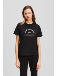 βαμβακερό μπλουζάκι karl lagerfeld χρώμα: μαύρο, a3w17105 100% οργανικό βαμβάκι