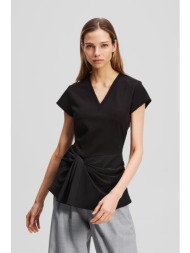 μπλουζάκι karl lagerfeld χρώμα: μαύρο, a3w17011 95% πολυεστέρας, 5% ελαστάν