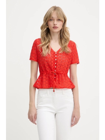 μπλουζάκι morgan χρώμα κόκκινο, date 64% πολυαμίδιο, 36%