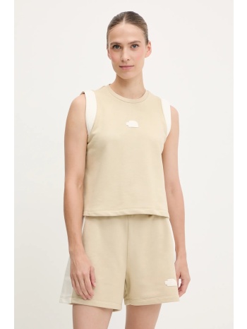 top the north face terry relaxed χρώμα μπεζ, nf0a8c263x41