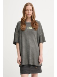 βαμβακερό μπλουζάκι gestuz χρώμα: γκρι, 10910127 100% βαμβάκι