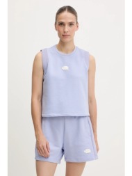 top the north face terry relaxed χρώμα: μπλε, nf0a8c260vi1 65% πολυεστέρας, 35% βαμβάκι