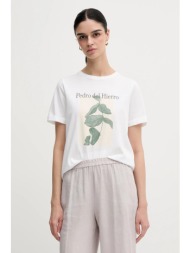 βαμβακερό μπλουζάκι pedro del hierro χρώμα: άσπρο, 4539617 100% βαμβάκι