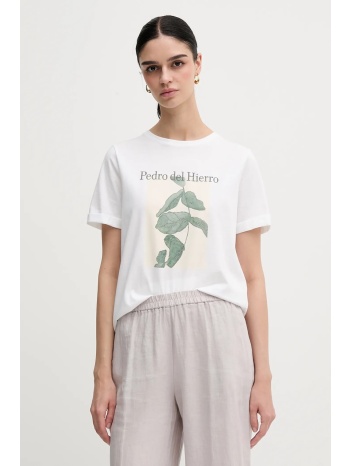βαμβακερό μπλουζάκι pedro del hierro χρώμα άσπρο, 4539617