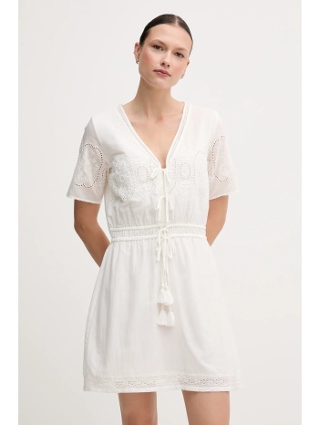 φόρεμα pepe jeans eden χρώμα μπεζ, pl953699 κύριο υλικό