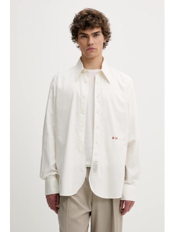 βαμβακερό πουκάμισο bluemarble ανδρικό, χρώμα μπεζ