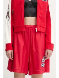 σορτς pinko χρώμα: κόκκινο, 105243 a2m7 78% βαμβάκι, 22% μετάξι