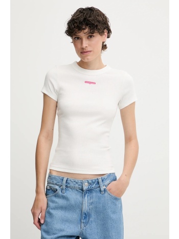 μπλουζάκι tommy jeans χρώμα άσπρο, dw0dw21402 95% βαμβάκι