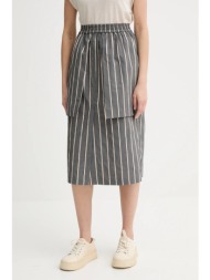 φούστα mmc studio χρώμα: γκρι, isla 71% βαμβάκι, 26% πολυεστέρας, 3% ελαστάν