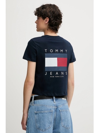 βαμβακερό μπλουζάκι tommy jeans χρώμα ναυτικό μπλε