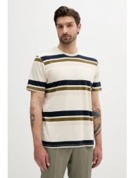 βαμβακερό μπλουζάκι barbour golborne stripe relaxed fit t-shirt ανδρικό, χρώμα: μπεζ, mts1409 κύριο 